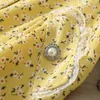 Europe Mode Manches longues Imprimer Jaune Robe de printemps pour femmes Lady Vintage Robe Femme Élégant Casual Vacances Robes 210601