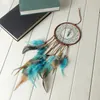 Boho Dream Catch Tassel Feather Turquoise Wind Chimes Window Wall Hängande Indisk Heminredning