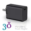 USB C Power Adapter PDQC30 30W Typec Wall Chargers för USBC LaptopsMacBookxiaomisamsung Charger51078518400422