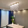 Restaurang Long Pendant Lamp Simple Modern Rectangular Dining Room Lights Bar Table Crystal Hanging Lamps hängsmycken Ljus