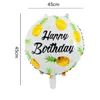 Party Decoration 18 Inch Round Hawaiian Balloon Flamingo Aluminum Foil Wine Glass Leaf Birthday8661566