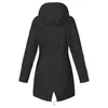 Women Fashion Raincoat Outdoor Camping Windproof Jacket Hiking Lightweight Hooded Coats Casual Windbreak Plus Size S-5XL 211109