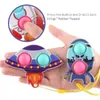 Spacecraft Spaceship Rocket Spaceman Shape Poo-its Fidget Popping Play Toys Kids Space Theme Push Pops UFO Bubbles Popper Key Ring Keychain Party Gift G8858R4