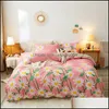 Bedding Sets Supplies Home Textiles & Garden Simple Plaid Washed Cotton Quilt Er Pillow Case Bed Sheet Soft Breathable Single Double King Qu