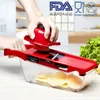 Multi Tools Vegetable Fruit Mandoline Slicer Cutter Grater Potato Carrot Cheese Peeler Cutting Kitchen Accessories 6 Stainless Steel Blade YL0238