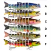 DHL entrega 6 cor 12.5cm 21.5g ABS iscas de pesca para truta baixo Multi swimbaits articulado Soltando lento natação biônica isca de água doce de água doce