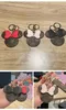 High Quality Mouse Design Car Keychain Flower Bag Pendant Charm Jewelry Keyring Holder for Women Men Gift Fashion PU Leather Anima3340374