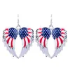 1Set ängel vingar halsband örhängen smycken set legering unika amerikanska flaggan design gåva djur hängsmycke regnbåge charm tillbehör q0709