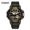 TOKDIS Brand New Men Orologio militare Quarzo Sport Impermeabile Dual Display Orologio da polso Uomo Orologio analogico digitale Relogio Masculino G1022