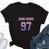 Toppar för kvinnor v Taehyung Jungkook Fan T-shirt SUGA KPOP Harajuku Kvinna Tshirts estetiska kläder