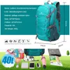 QUESHARK 40L超軽量防水折りたたみ折りたたみ式キャンプキャンプバックパック登山旅行登山ハイキングサイクリングバッグ220216