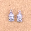 79 pièces Antique argent plaqué Bronze plaqué tête de bouddha pendentif à breloques collier à faire soi-même Bracelet résultats de Bracelet 16*8mm