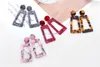 Fashion Resin Geometric Earrings Hollow Square Chandelier Earrings Dangle Fashion Jewelry for Women will and sandy Drop Ship