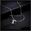 Pendentifs Bijoux Géométrique Cristal Colliers Imitation Zircon Trois-Nsional Carré Pendentif Chaîne Collier Waj0782 Drop Livraison 2021 1Hh9J