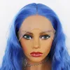 Syntetiska peruker Vackra dagbok Löst Curly Spets Front Wig Blue Color 13x4 för kvinnliga limlösa hår Kend227244127