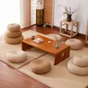 Japanischer Stil, verdicktes Futon-Meditationskissen, Tatami-Rattan, rund, Yoga, natürliches Stroh, gewebt, Kowtow Home Decor 211203