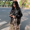 Giacca da motociclista con cerniera vintage nera da donna Capispalla da donna Cappotto coreano Harajuku Primavera sottile streetwear femminile Business Chic Top 210604