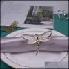 Pierścienie Aessories Kitchen, jadalnia domowy ogród 4 sztuki, uchwyt na serwet z złotą drogi, używany do dekoracji stolika ślubnego Dr