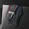 Color Stripes Jeans Men Elastic Force Punk Nightclub Personality Straight Printed Jean Man Trendy Colored Drawing Denim Pant 210716