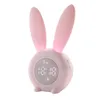 Милый зайчик ухо светодиодный цифровой будильник электронный USB звук управления кролика ночной лампы стола часы украшения дома 21111
