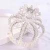 Forseven Shining Crystal Symulowane Perły Tiaras Korony Opaski Princess Diadem Bride Noiva Wedding Party Decorative Biżuteria X0726