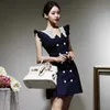 Blaues Mini eng Kleid Koreanische Damen Sexy Sommer Spitze Kabarett Party Kleid Für Frauen 210602