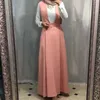 Mellanöstern Bodycon abaya muslim för kvinnor hög midja A-line ramar lång suspender kjol lös maxi sommar turkisk islamisk 210527