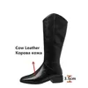 Stivali Cambat moda per donna Stivali alti al ginocchio in vera pelle con tacco spesso Scarpe da sposa Office Lady Donna 210528