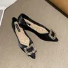 ファッションダイヤモンドの女性の靴フラットズ簡潔な快適なオフィスフェムメパーティー尖ったつま先女性Rubbe Zapatos de Mujer 2020 0227