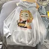 Demon Slayer Anime Harajuku sudaderas con capucha mujeres Rengoku Kyoujurou ropa estética Kimetsu No Yaiba Mugen tren sudadera 210805