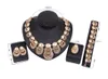 Charm Dubai Gold Plated Crystal Jewelry Set för kvinnor afrikansk hänge halsbandörhängen Bangle Rings Party Dress Accessories L2BII