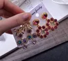 Crystal Rhinestone Drop Stud Oorbellen Sieraden Cubic Zirconia Pearl Star Flower Tassel Dames Studs Mode Bling Party Earring Gift voor meisjes