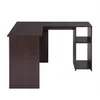 コーナーコンピューターデスクLshaped Home Office Furniture Workstation Write Writing Study Table 2つの収納棚とハッチA354754605