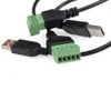 Black USB Cables USB 2.0 A Male to 5 Pin/Way Female Bolt Screw Shield Terminals Pluggable Type Adapter Cable Cord