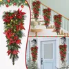 Decoratieve bloemenkransen Kerst LED-krans Garlandsdecoratie Draadloze Prelit Trap Licht op Navidad Xmas Decor Adornos de