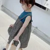 Summer Girls Dress Korean Style Fake Two-Piece Floral Princess Baby Kids Clothes Children'S Clothing 210625