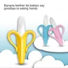 Banana infantil Teether Molar Bits morde Frutas de silicone de grau de alimentos Teether Bebê Treinando Toothbrush