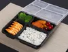 4 fack Ta ut Containrar Grade PP Food Packing Boxes Högkvalitativ Engång Bento Box för Hotel Sea Shipping Daw317
