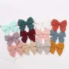 Newborn Cotton Hair Bow Hair Clips,2.8inch Baby Ribbed Bow Barrettes Infant Baby Knotbow Hairpins Kids Girls Headwear