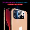 Gorące kamerę Film Hartowane szkło na iPhone 11 Pro Max Camera Metalowy tylny obiektyw Ochrata ekranu Tytanium Pełna okładka