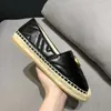 New Luxury Brand Design Goat Leather Woman Espadrilles Classical High Quality Slip On Loafers Comfortable Flat Fisherman Shoes mkjk0002