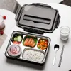 Oneisal Lunch Box Rostfritt stål Portable Picnic Office School Food Container med fack Termiska Bento Y200429