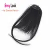 Endy Look Human Hair Piece Air Fringe genaaid een sterke clip in voorhoofd pony met donkerbruine en blonde kleur