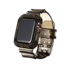 Funda + correas para Apple Watch Band 44mm 42mm 40mm 38mm Accesorios inteligentes pulsera transparente de silicona suave iWatch 5 4 3 SE 6
