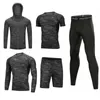 Men 5 PCS Sportswear Compression Sports Sporte Sports Quick Dry Running Sets Sports Sports Joggers Training Gym Fitness Tracksuits 201128