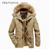 Deepsence Men's Winter Fleece Warm Hooded Parka Jacket Men's Fall Coat Thicken Windproof Pocket Parka Men 211110