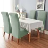 Sandalye örtüler örgü dimi xl boyutu, düğün yemek odası ev için yüksek sırt elastik düz renk kapağı