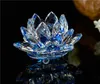 Crystal Lotus Candle Holders Glass Flower Shaped Candle TEA Light Tray 30mm Inner Diameter Buddhist Wedding Home Candlestick Decor
