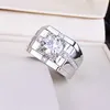Mens Rings Crystal Men's fashion simple zircon open men's ring business Lady Cluster styles Band