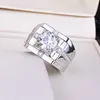 Anillos para hombre Crystal Men's fashion simple zircon open men's ring business Lady Cluster styles Band